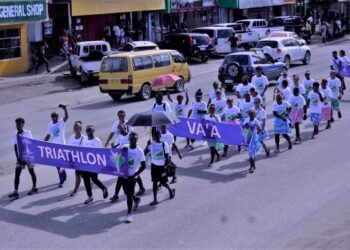 XVII 2023 Pacific Games: Team Solomon March Together, Displaying Their Pride