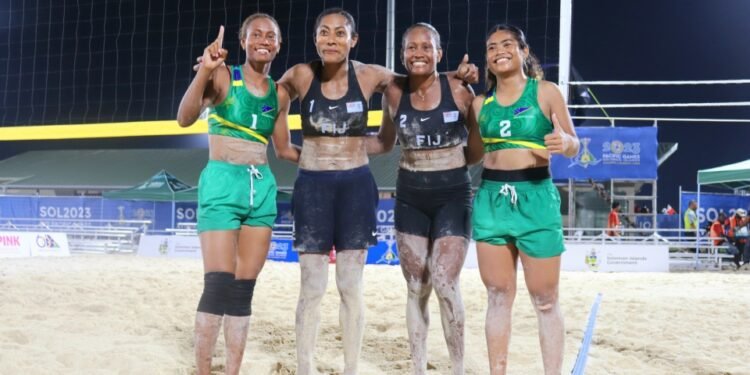 Donga and Baimasi Win First Match at Beach Volleyball
