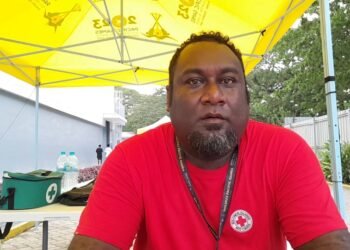 Red Cross Volunteers Team Leader, Dean Ngatulu, Making a Difference at the Pacific Games